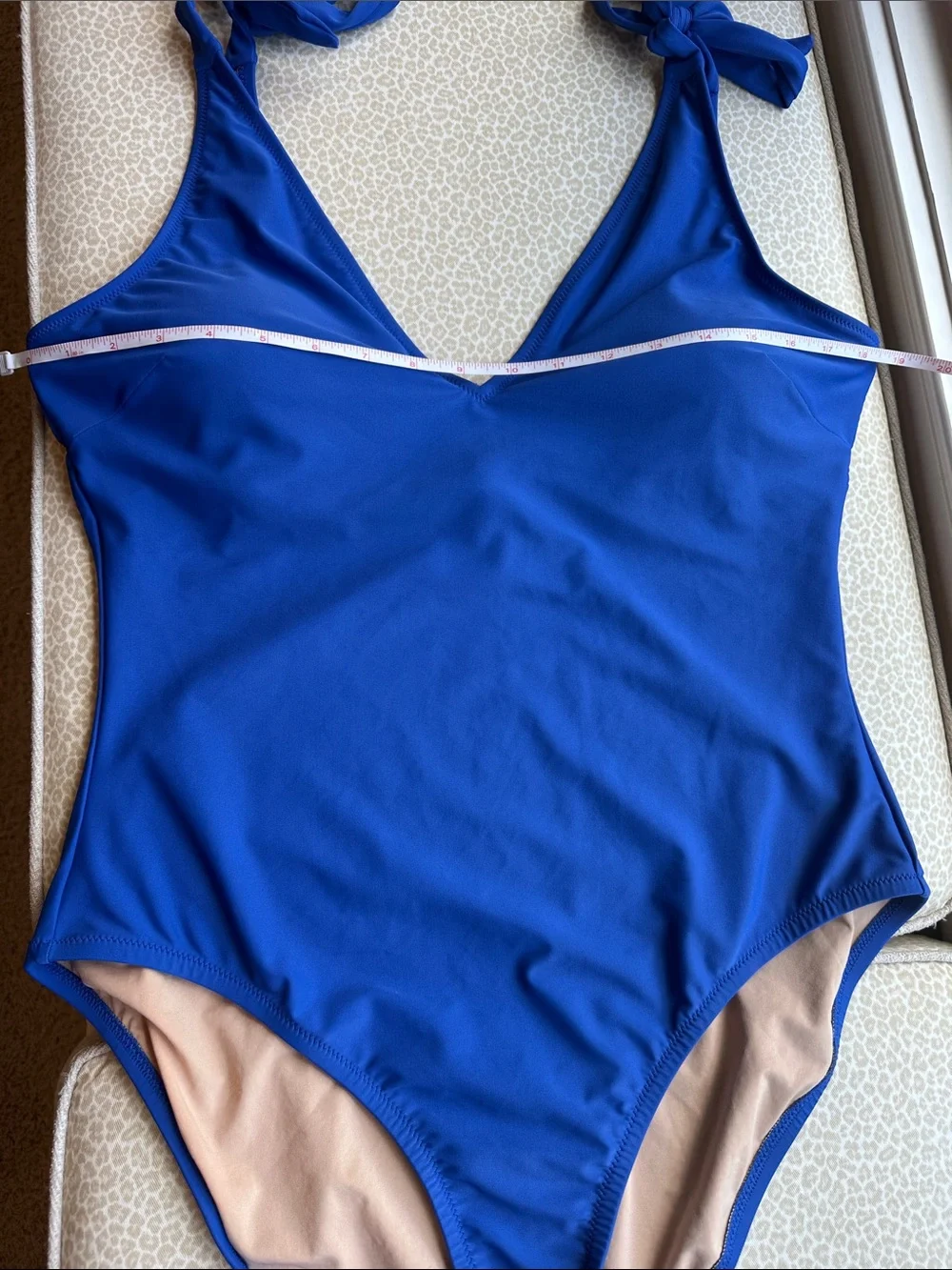 J. Crew Royal Blue Tie-Shoulder One-Piece Lined Swimsuit size XL